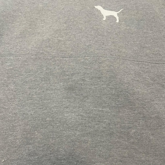 Grey Victoria's Secret PINK Long Sleeve Crewneck Sweatshirt, With White Dog Logo - Picture 8 of 8
